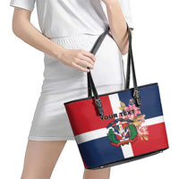 Personalized Dominican Republic Bayahbe Rose Leather Tote Bag - Wonder Print Shop