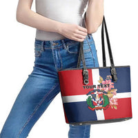 Personalized Dominican Republic Bayahbe Rose Leather Tote Bag - Wonder Print Shop