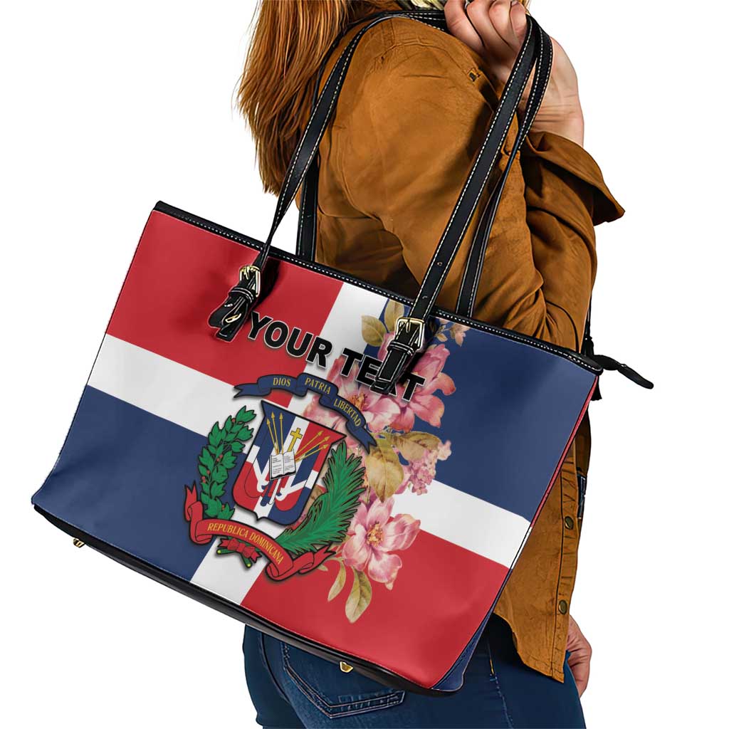Personalized Dominican Republic Bayahbe Rose Leather Tote Bag - Wonder Print Shop