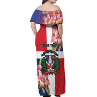 Personalized Dominican Republic Bayahbe Rose Off Shoulder Maxi Dress - Wonder Print Shop