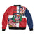 Personalized Dominican Republic Bayahbe Rose Sleeve Zip Bomber Jacket - Wonder Print Shop