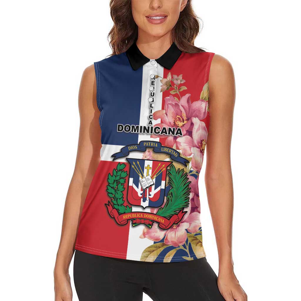 Personalized Dominican Republic Bayahbe Rose Women Sleeveless Polo Shirt - Wonder Print Shop