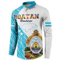 Personalized Honduras Coat Of Arms Button Sweatshirt Flag Color Style - Wonder Print Shop