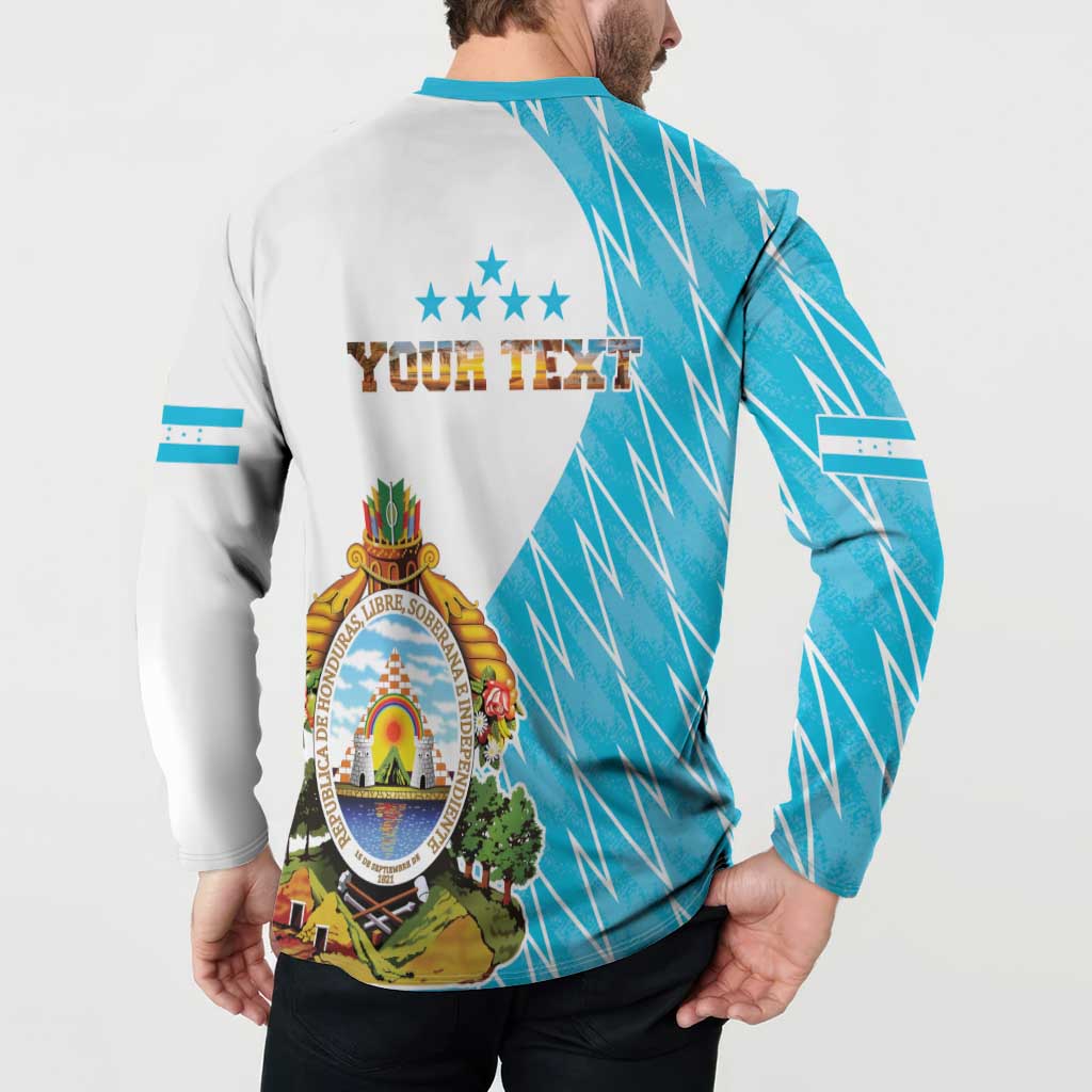 Personalized Honduras Coat Of Arms Button Sweatshirt Flag Color Style - Wonder Print Shop