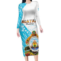 Personalized Honduras Coat Of Arms Long Sleeve Bodycon Dress Flag Color Style - Wonder Print Shop