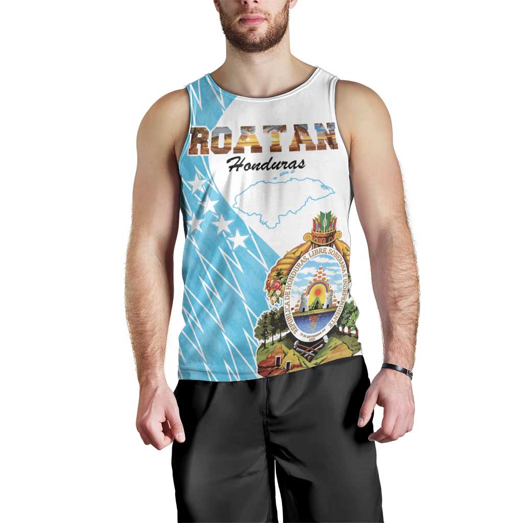 Personalized Honduras Coat Of Arms Men Tank Top Flag Color Style - Wonder Print Shop