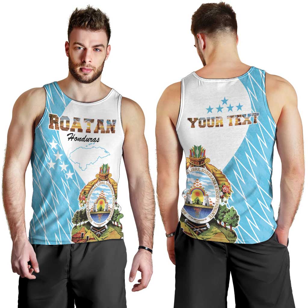 Personalized Honduras Coat Of Arms Men Tank Top Flag Color Style - Wonder Print Shop