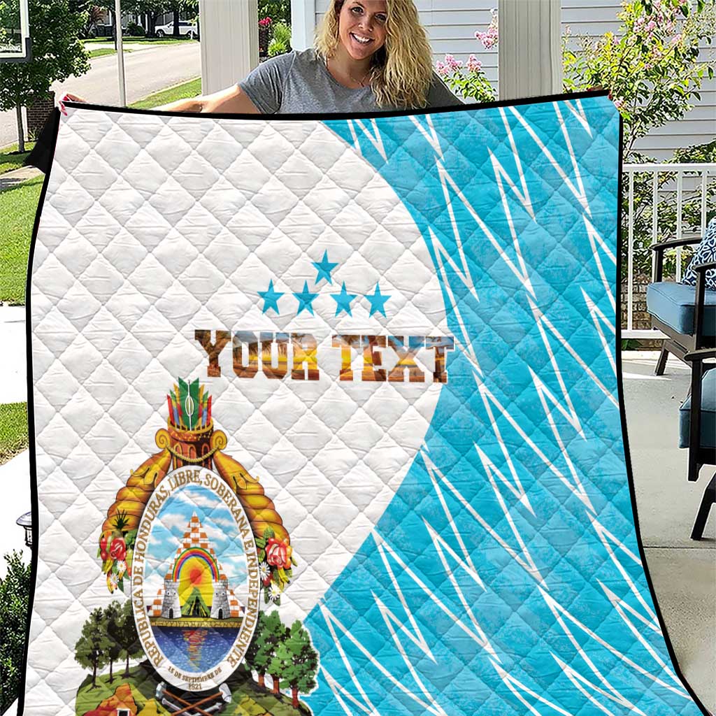 Personalized Honduras Coat Of Arms Quilt Flag Color Style - Wonder Print Shop