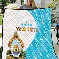 Personalized Honduras Coat Of Arms Quilt Flag Color Style - Wonder Print Shop