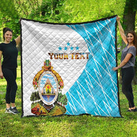 Personalized Honduras Coat Of Arms Quilt Flag Color Style - Wonder Print Shop