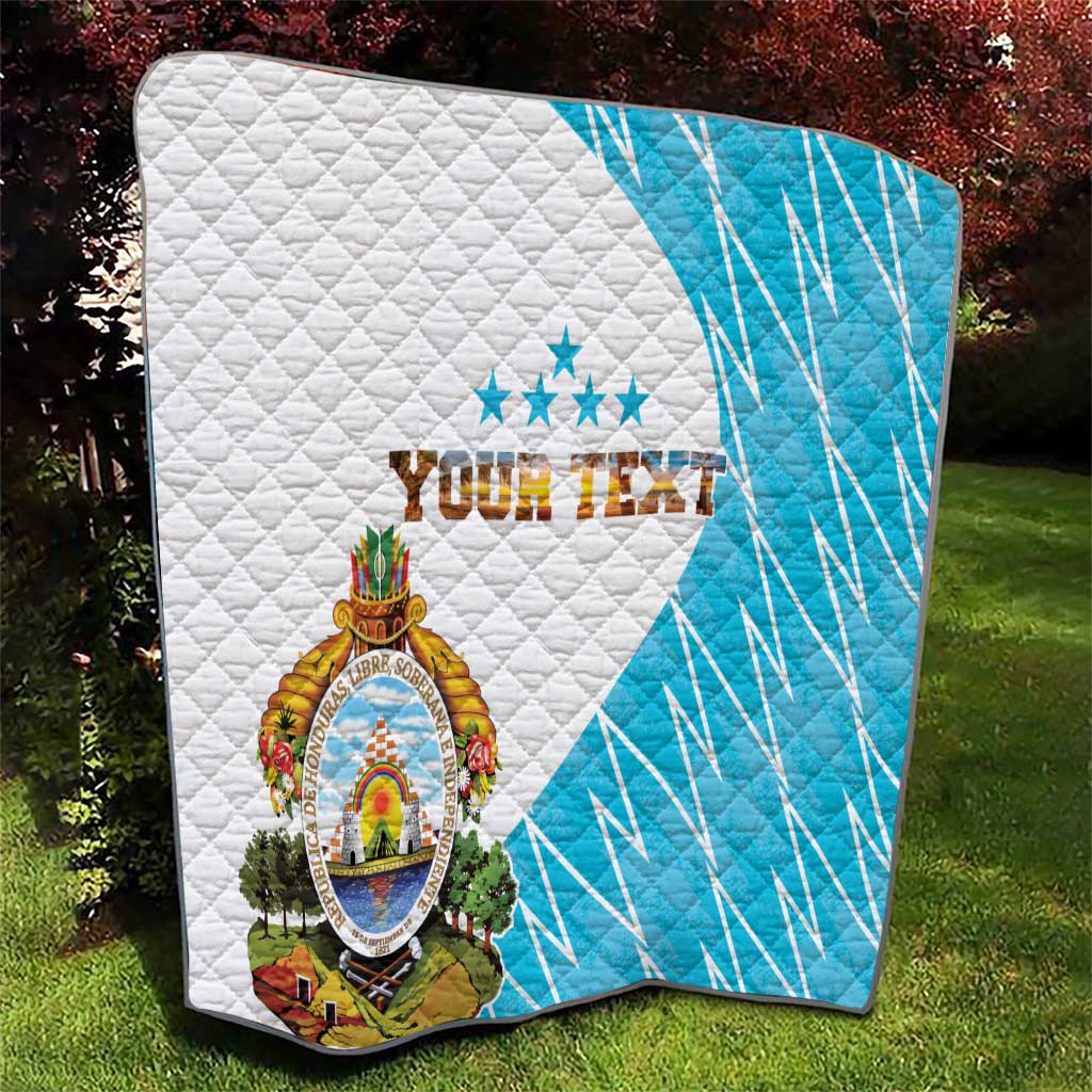 Personalized Honduras Coat Of Arms Quilt Flag Color Style - Wonder Print Shop