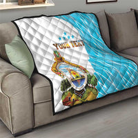 Personalized Honduras Coat Of Arms Quilt Flag Color Style - Wonder Print Shop