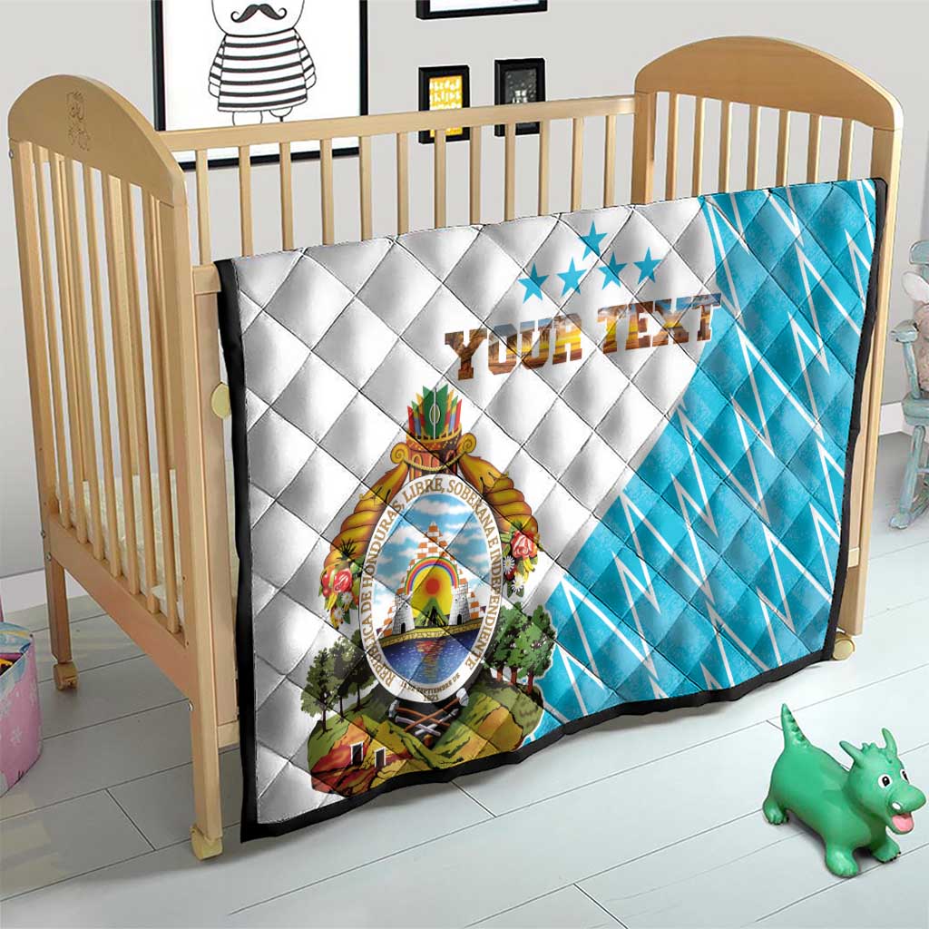 Personalized Honduras Coat Of Arms Quilt Flag Color Style - Wonder Print Shop