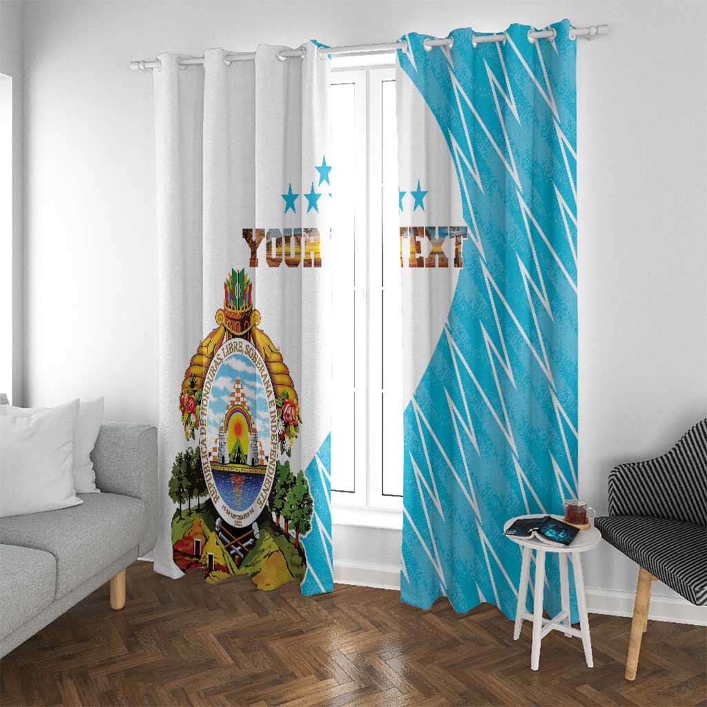 Personalized Honduras Coat Of Arms Window Curtain Flag Color Style - Wonder Print Shop