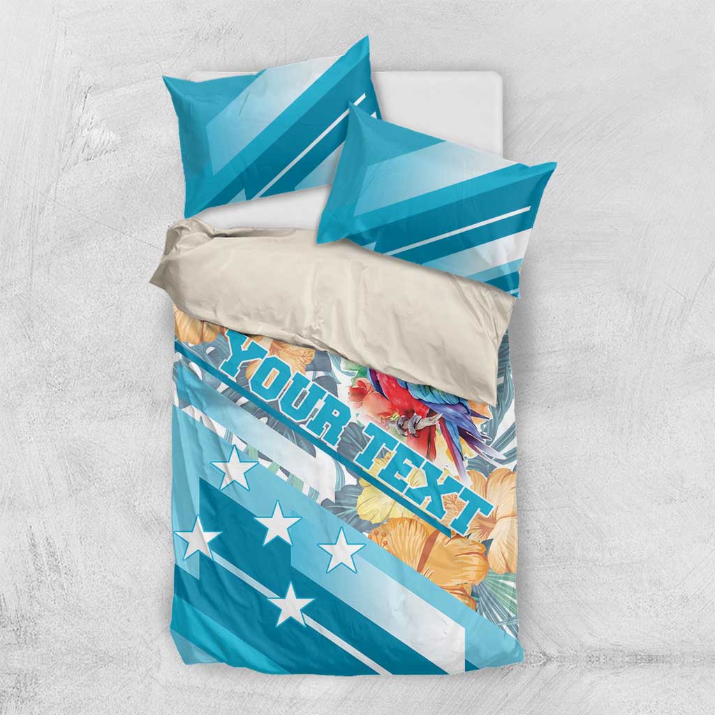 Personalized Roatan Honduras Bedding Set Scarlet Macaw With Hibiscus Flowers - Wonder Print Shop