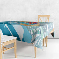 Personalized Roatan Honduras Tablecloth Scarlet Macaw With Hibiscus Flowers - Wonder Print Shop