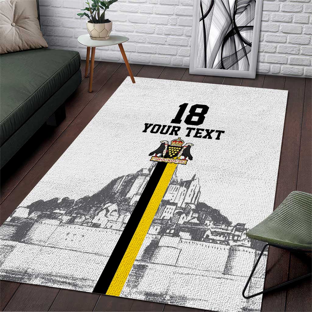 Custom Cornwall Football Area Rug Mont Saint Michel - Wonder Print Shop