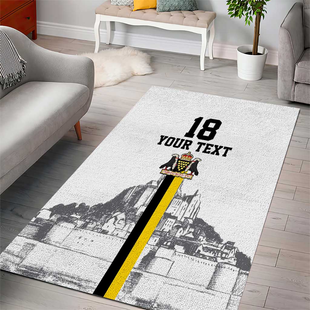 Custom Cornwall Football Area Rug Mont Saint Michel - Wonder Print Shop