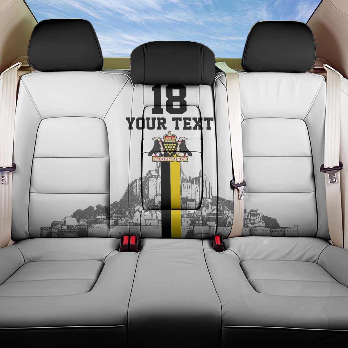 Custom Cornwall Football Back Car Seat Cover Mont Saint Michel - Wonder Print Shop