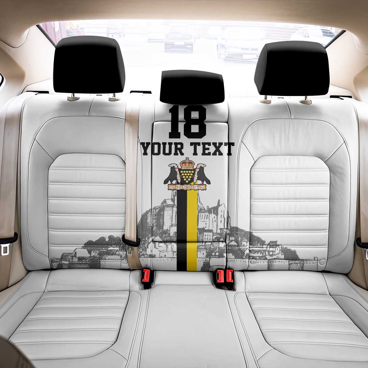 Custom Cornwall Football Back Car Seat Cover Mont Saint Michel - Wonder Print Shop