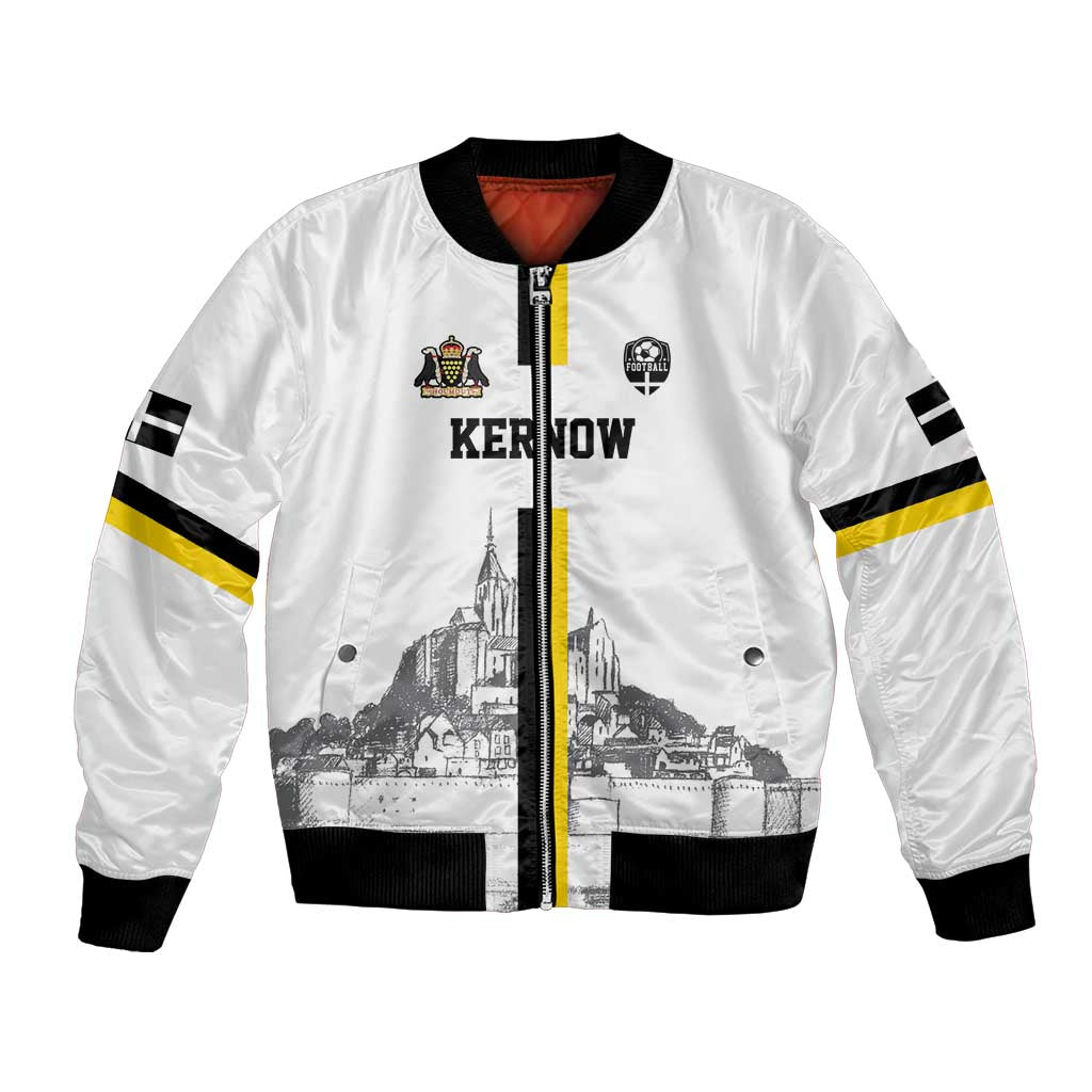 Custom Cornwall Football Bomber Jacket Mont Saint Michel - Wonder Print Shop