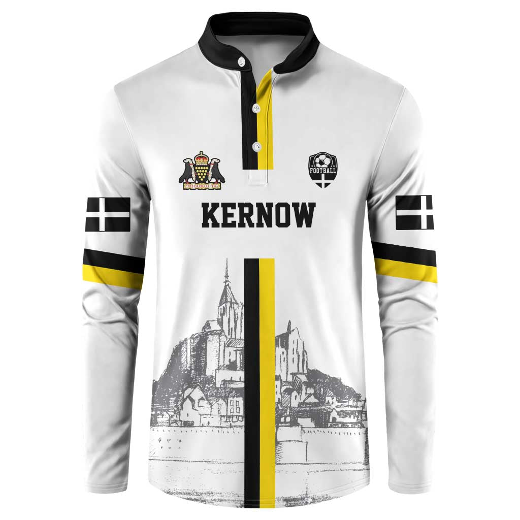 Custom Cornwall Football Button Sweatshirt Mont Saint Michel - Wonder Print Shop