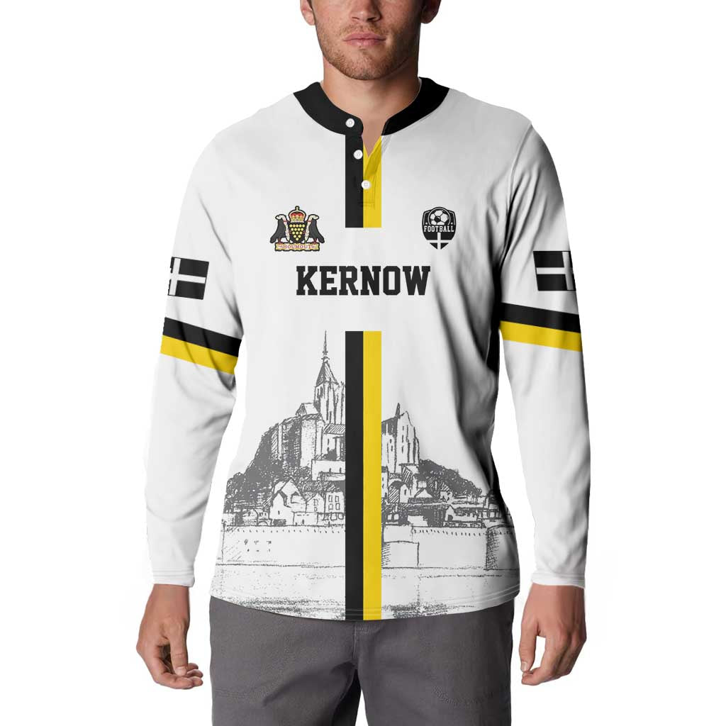 Custom Cornwall Football Button Sweatshirt Mont Saint Michel - Wonder Print Shop