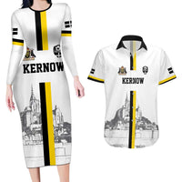 Custom Cornwall Football Couples Matching Long Sleeve Bodycon Dress and Hawaiian Shirt Mont Saint Michel - Wonder Print Shop