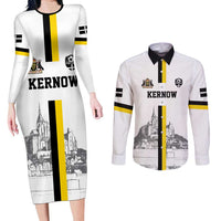 Custom Cornwall Football Couples Matching Long Sleeve Bodycon Dress and Long Sleeve Button Shirt Mont Saint Michel - Wonder Print Shop