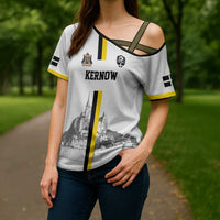 Custom Cornwall Football Cross Shoulder Shirt Mont Saint Michel - Wonder Print Shop