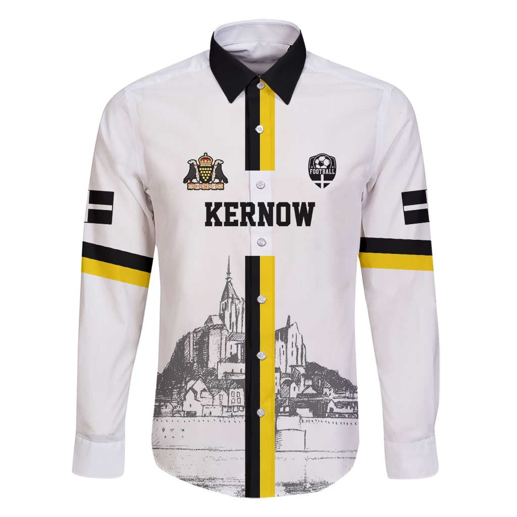 Custom Cornwall Football Family Matching Long Sleeve Bodycon Dress and Hawaiian Shirt Mont Saint Michel - Wonder Print Shop