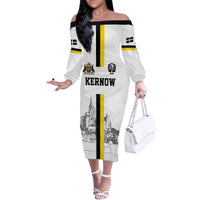 Custom Cornwall Football Family Matching Off The Shoulder Long Sleeve Dress and Hawaiian Shirt Mont Saint Michel - Wonder Print Shop