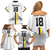 Custom Cornwall Football Family Matching Off Shoulder Short Dress and Hawaiian Shirt Mont Saint Michel - Wonder Print Shop