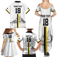 Custom Cornwall Football Family Matching Summer Maxi Dress and Hawaiian Shirt Mont Saint Michel - Wonder Print Shop