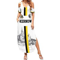 Custom Cornwall Football Family Matching Summer Maxi Dress and Hawaiian Shirt Mont Saint Michel - Wonder Print Shop