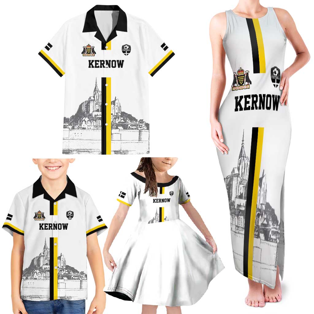 Custom Cornwall Football Family Matching Tank Maxi Dress and Hawaiian Shirt Mont Saint Michel - Wonder Print Shop
