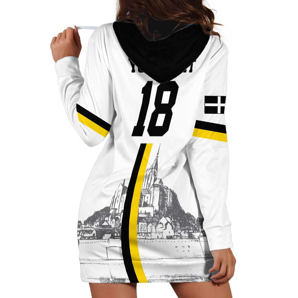 Custom Cornwall Football Hoodie Dress Mont Saint Michel - Wonder Print Shop