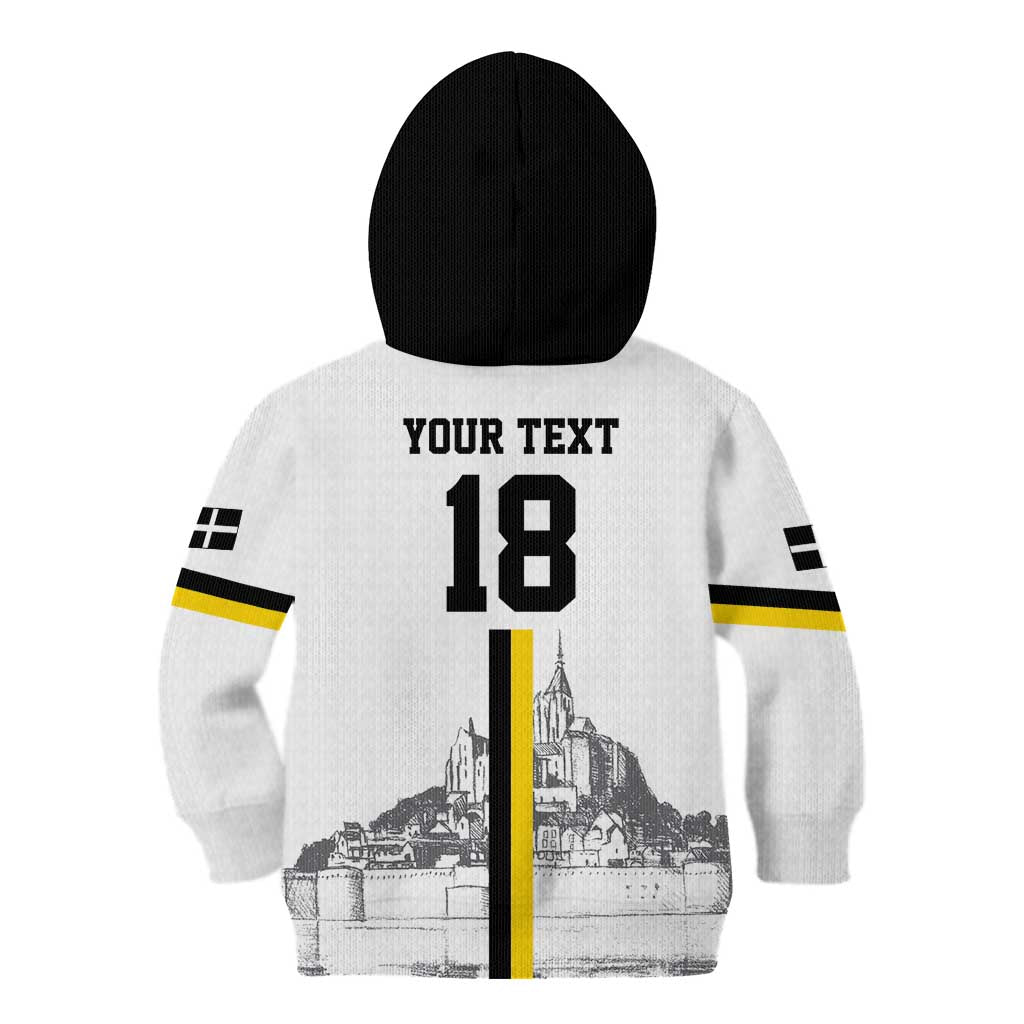 Custom Cornwall Football Kid Hoodie Mont Saint Michel - Wonder Print Shop