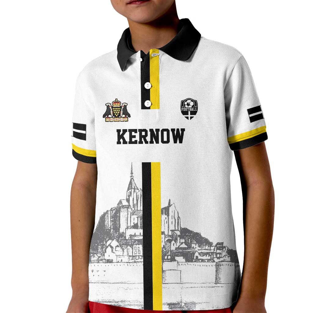 Custom Cornwall Football Kid Polo Shirt Mont Saint Michel - Wonder Print Shop