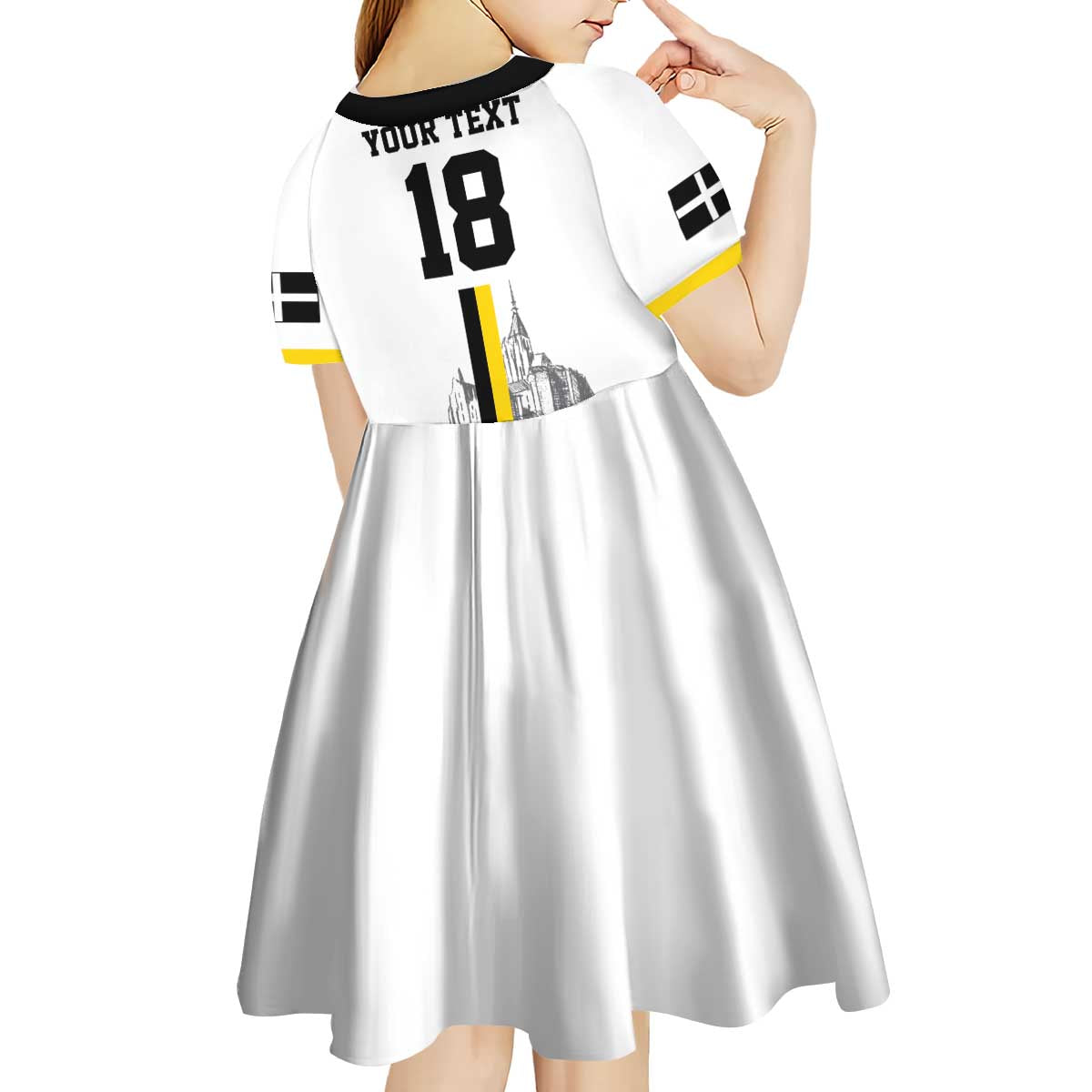 Custom Cornwall Football Kid Short Sleeve Dress Mont Saint Michel - Wonder Print Shop