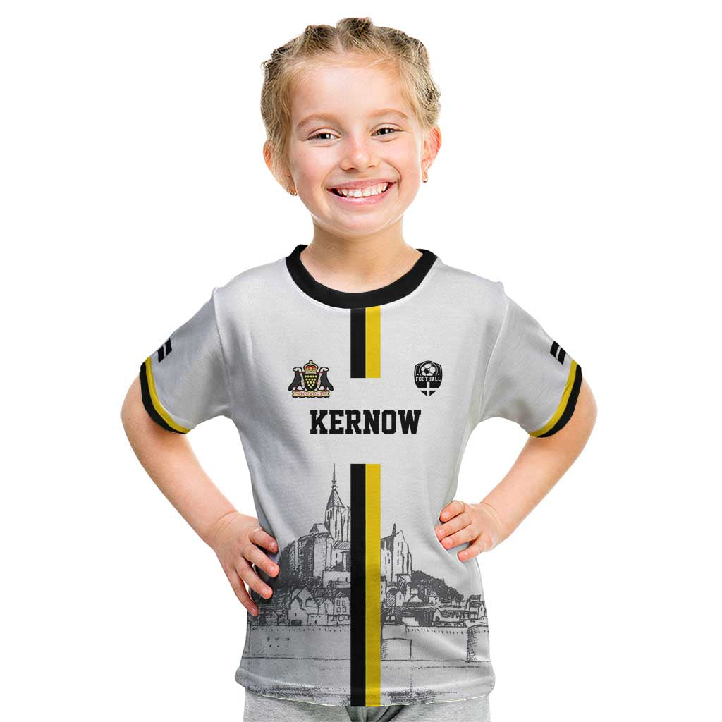 Custom Cornwall Football Kid T Shirt Mont Saint Michel - Wonder Print Shop