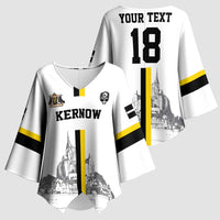 Custom Cornwall Football Kimono Sleeve Blouse Mont Saint Michel - Wonder Print Shop