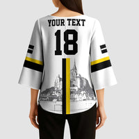 Custom Cornwall Football Kimono Sleeve Blouse Mont Saint Michel - Wonder Print Shop