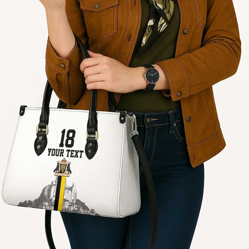 Custom Cornwall Football Leather Bag Mont Saint Michel - Wonder Print Shop