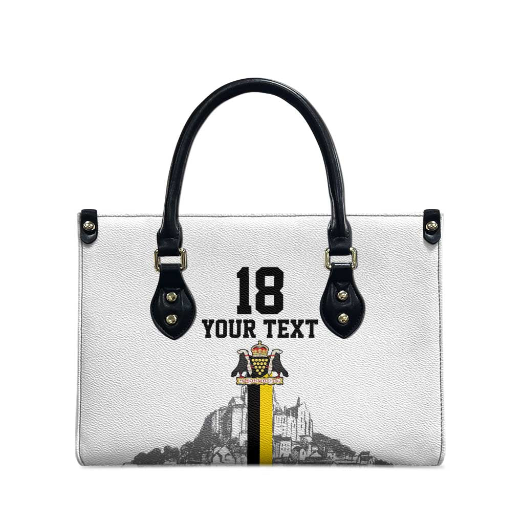 Custom Cornwall Football Leather Bag Mont Saint Michel - Wonder Print Shop