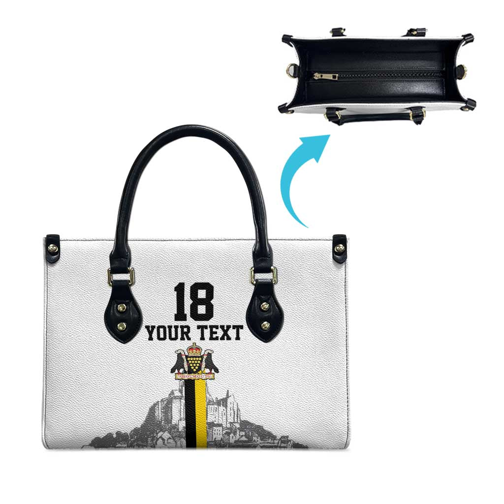 Custom Cornwall Football Leather Bag Mont Saint Michel - Wonder Print Shop