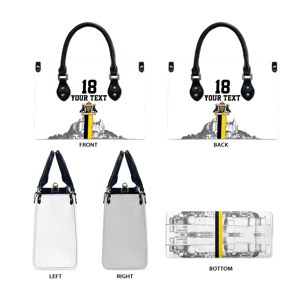 Custom Cornwall Football Leather Bag Mont Saint Michel - Wonder Print Shop