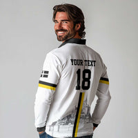 Custom Cornwall Football Long Sleeve Polo Shirt Mont Saint Michel - Wonder Print Shop