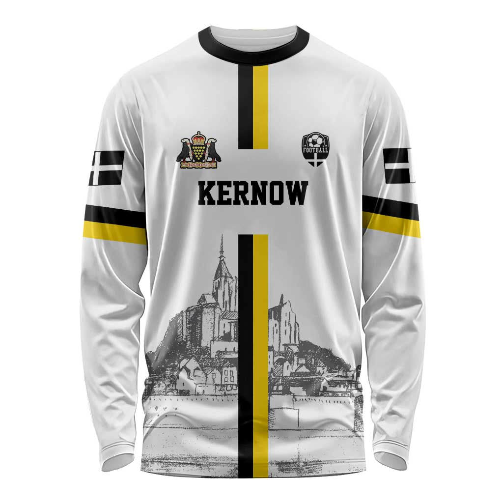 Custom Cornwall Football Long Sleeve Shirt Mont Saint Michel - Wonder Print Shop