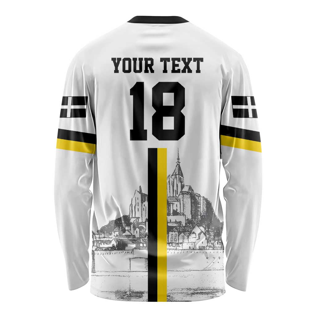 Custom Cornwall Football Long Sleeve Shirt Mont Saint Michel - Wonder Print Shop